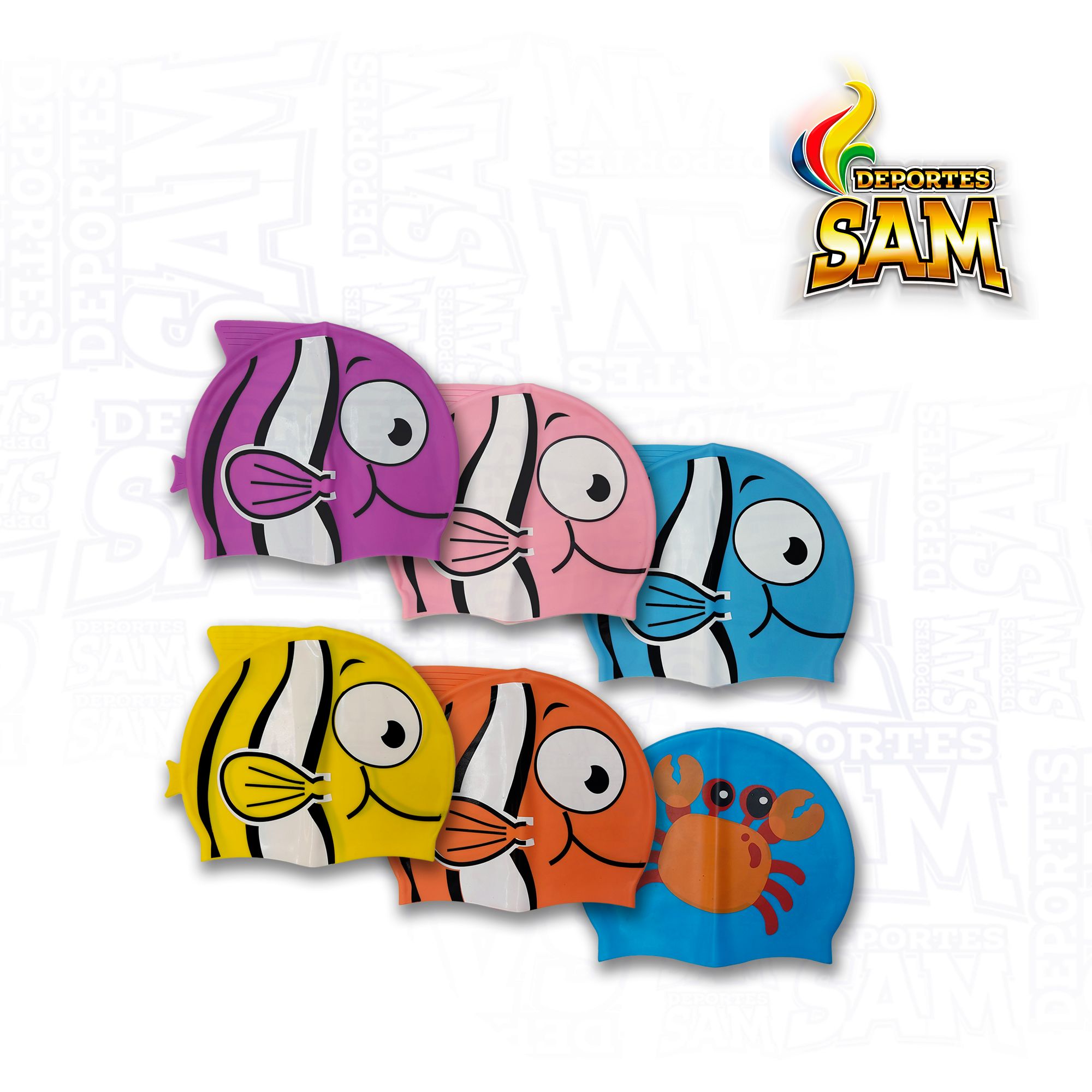GORRO NATACION JUNIOR CABEZA PEZ - COLORES SURTIDOS TAMANACO