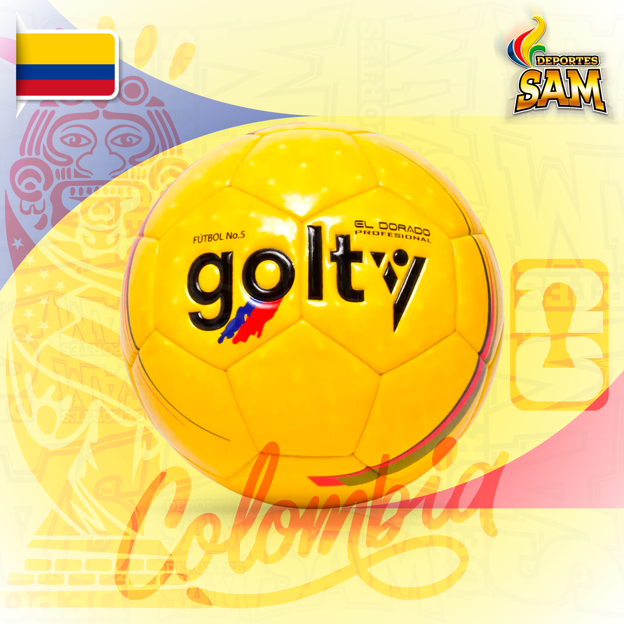 BALÓN FÚTBOL  5 DORADO PROFESIONAL GOLTY