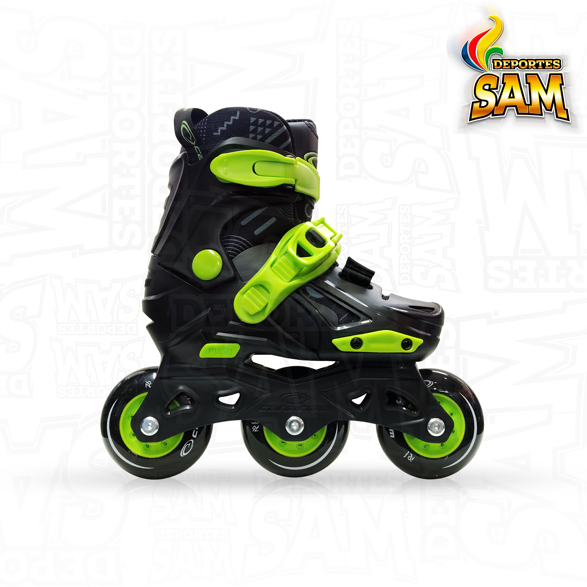 PATINES GUMMY NEGRO CANARIAM