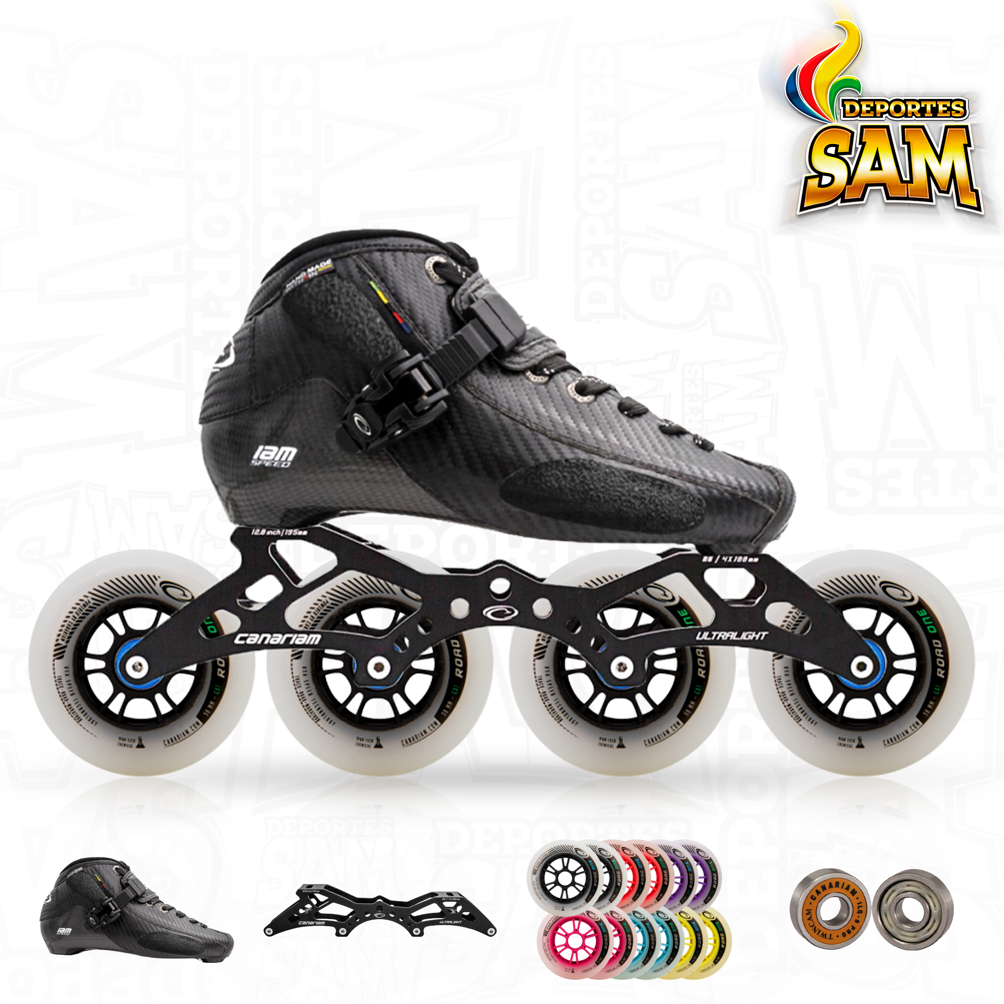 PATIN PROFESIONAL BOTA ONIX CHASIS ULTRA LIGHT 12.0 RUEDA ROAD ONE 90-100MM  BALINERA TWINCAM ILQ-9PRO