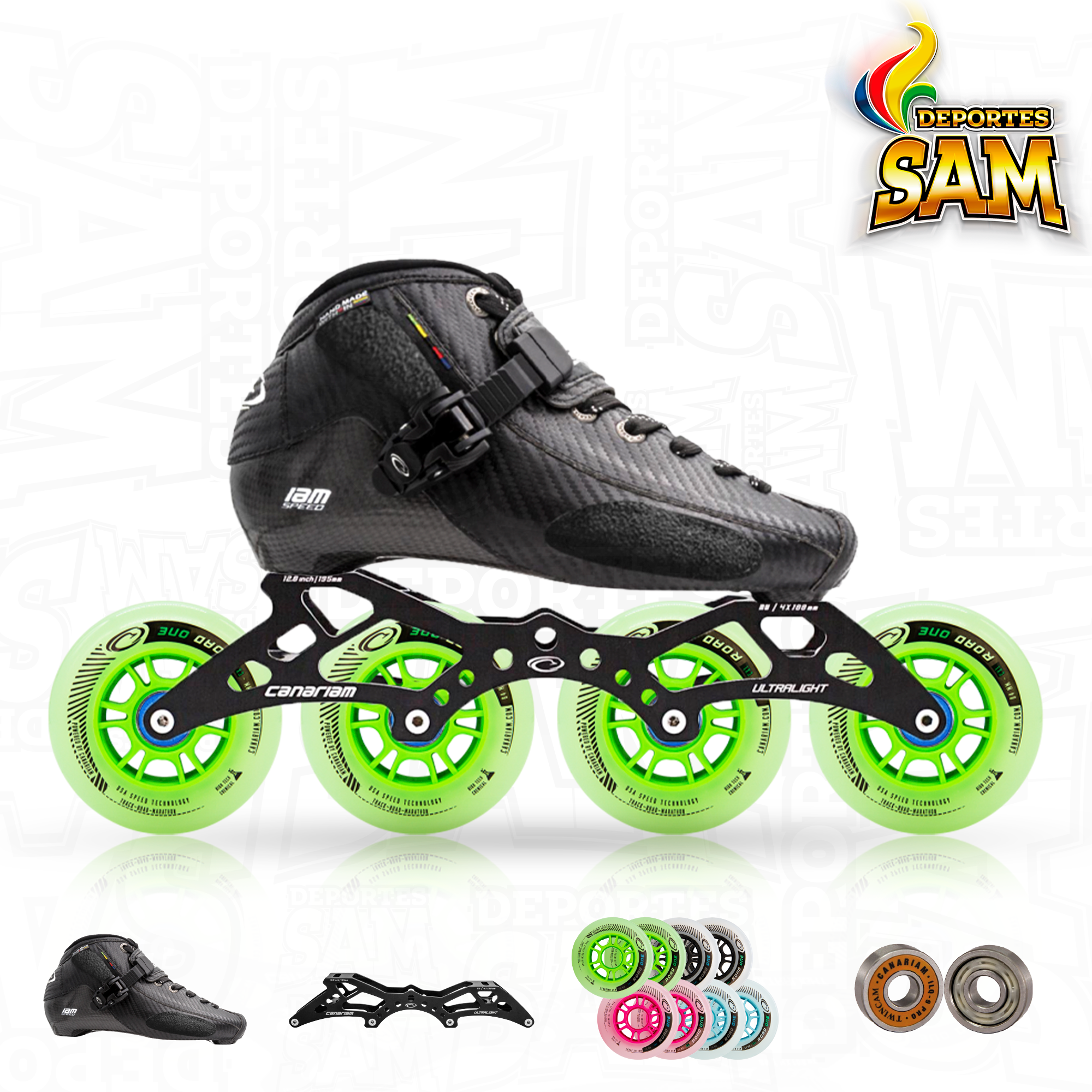 PATIN PROFESIONAL BOTA ONIX CHASIS ULTRA LIGHT RUEDA ROAD ONE 80-84MM  BALINERA TWINCAM ILQ-9PRO