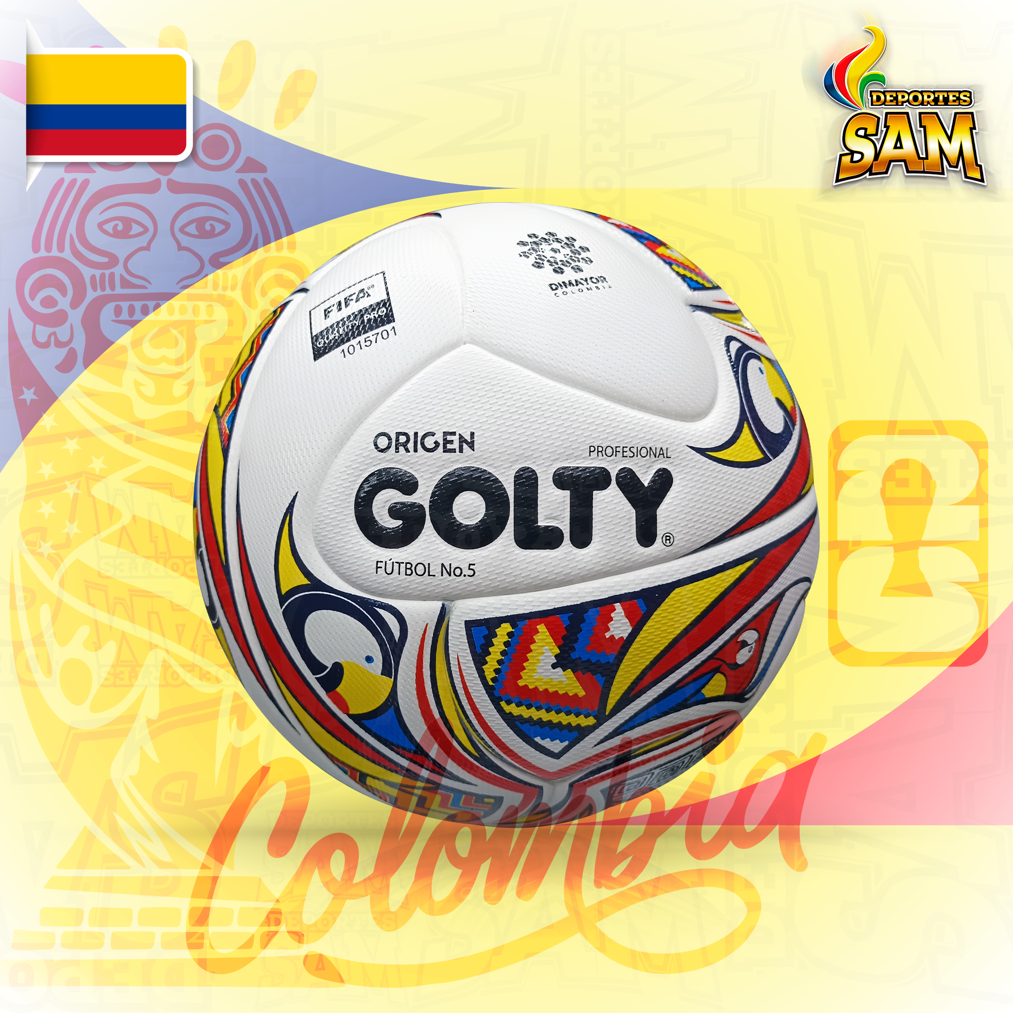 BALON FUTBOL PROFESIONAL GOLTY ORIGEN N.5