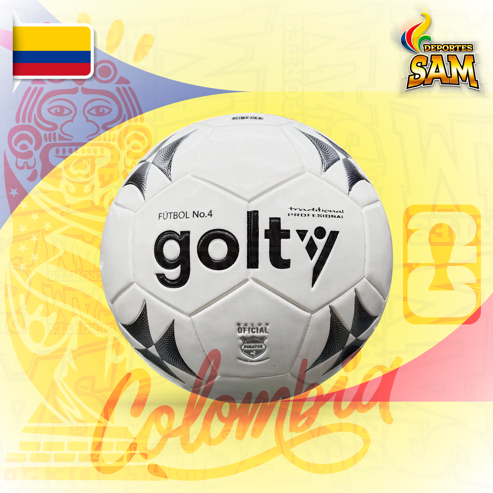 BALÓN FÚTBOL  4 TRADICIONAL CUERO PROFESIONAL GOLTY