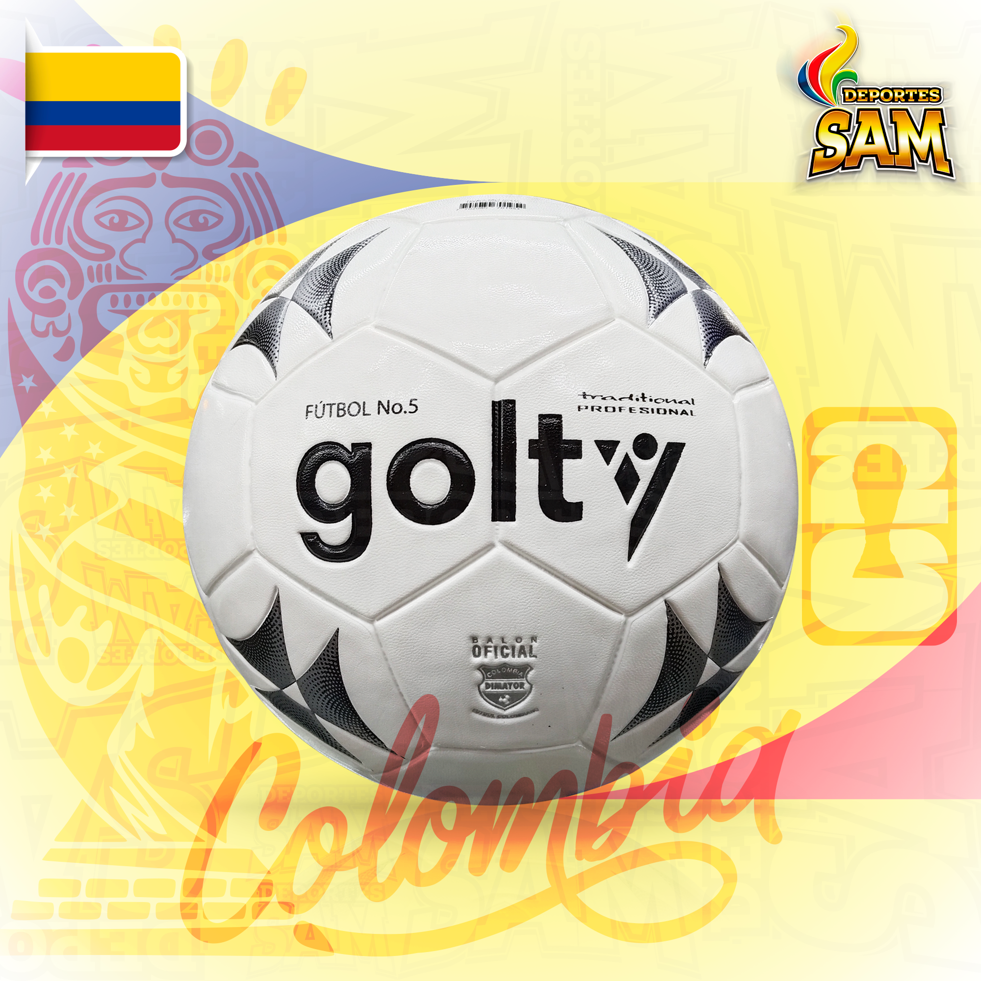 BALÓN FÚTBOL  5 TRADICIONAL CUERO PROFESIONAL GOLTY