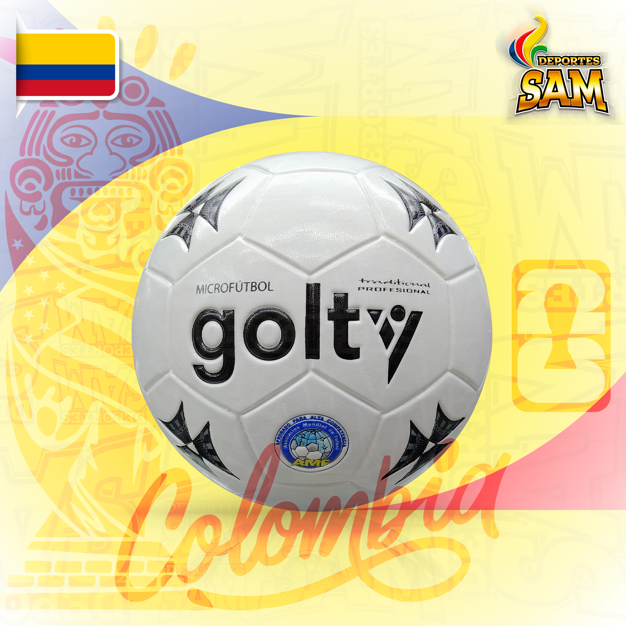 BALON MICROFUTBOL TRADICIONAL CUERO PROFESIONAL GOLTY