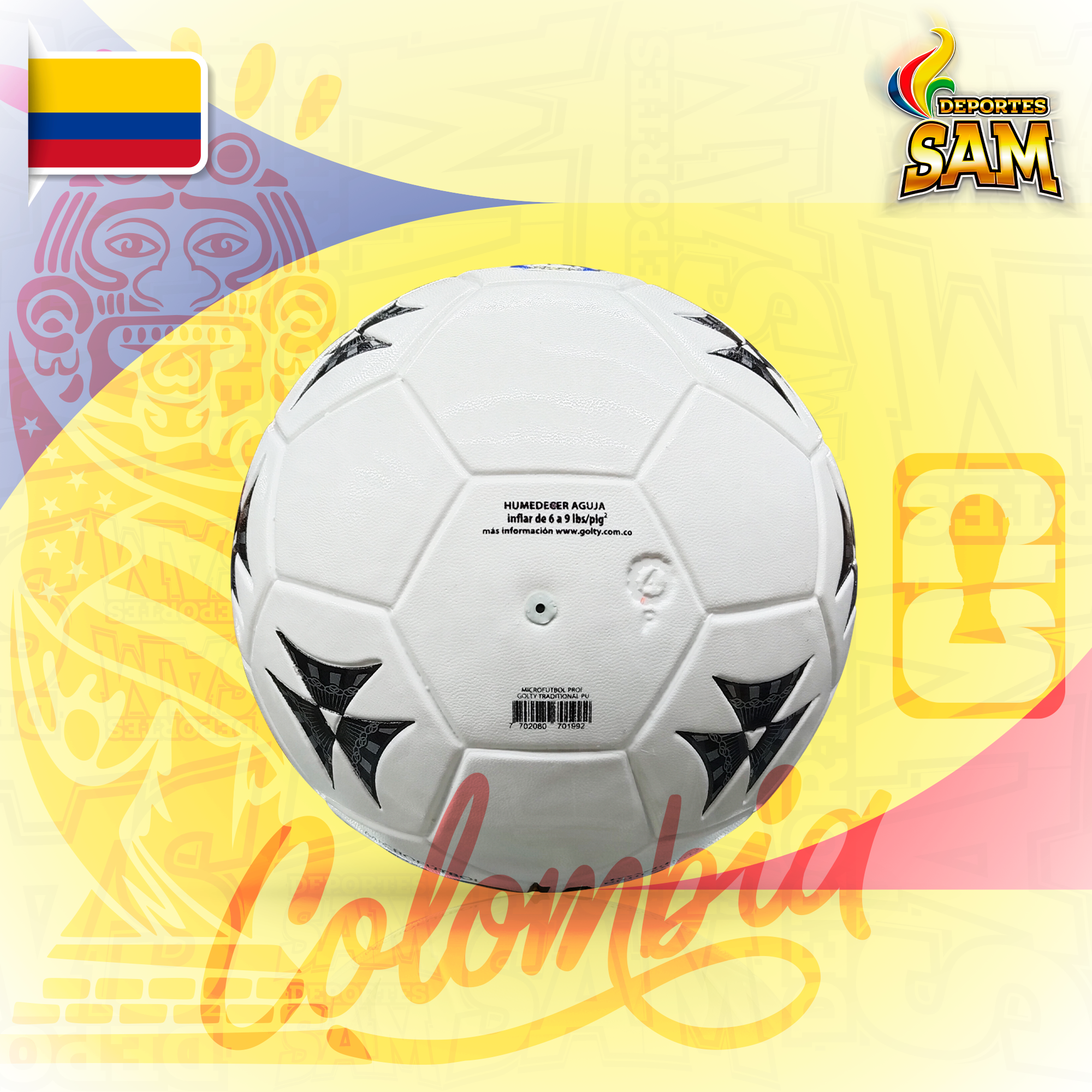 BALON MICROFUTBOL TRADICIONAL CUERO PROFESIONAL GOLTY