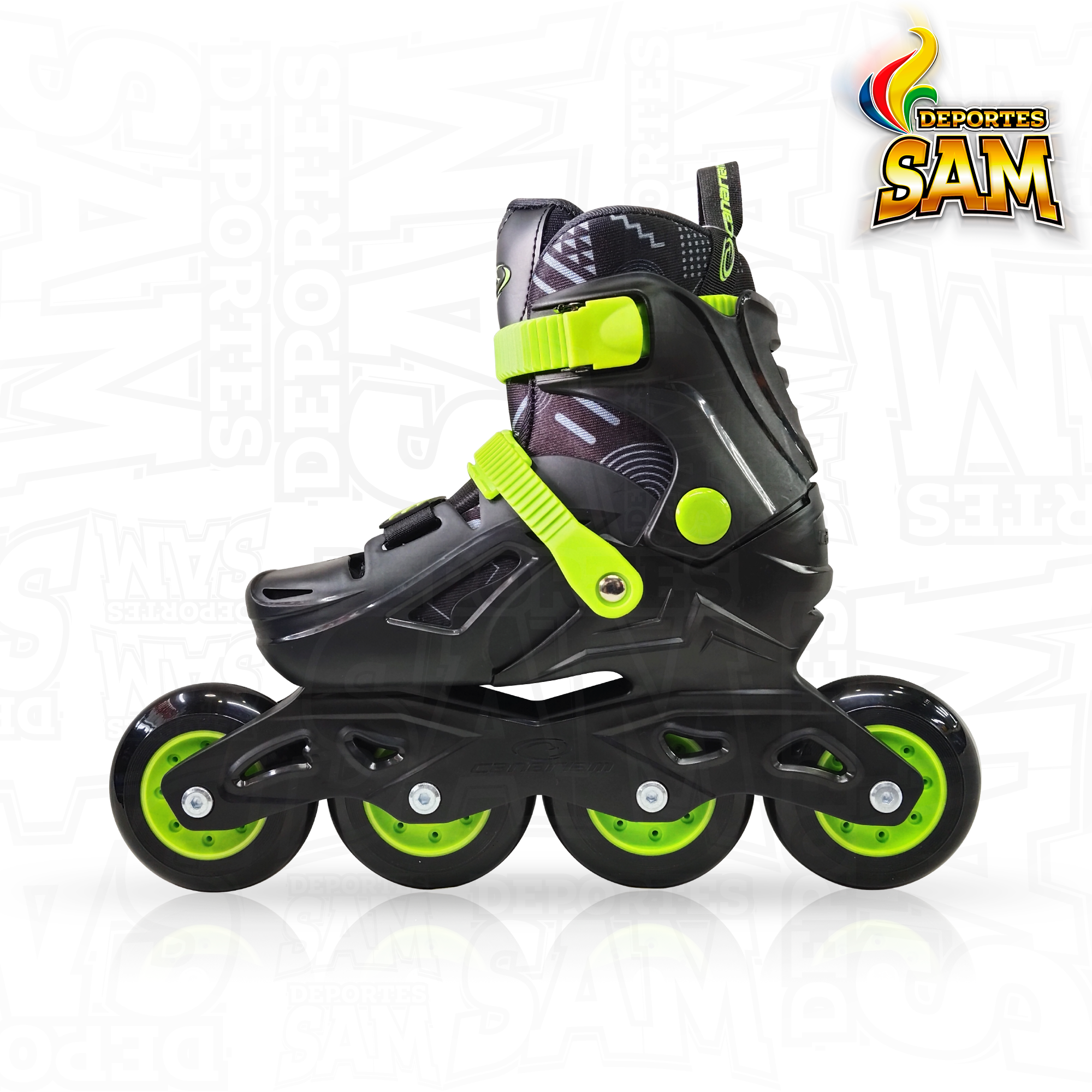 PATINES GUMMY NEGRO CANARIAM