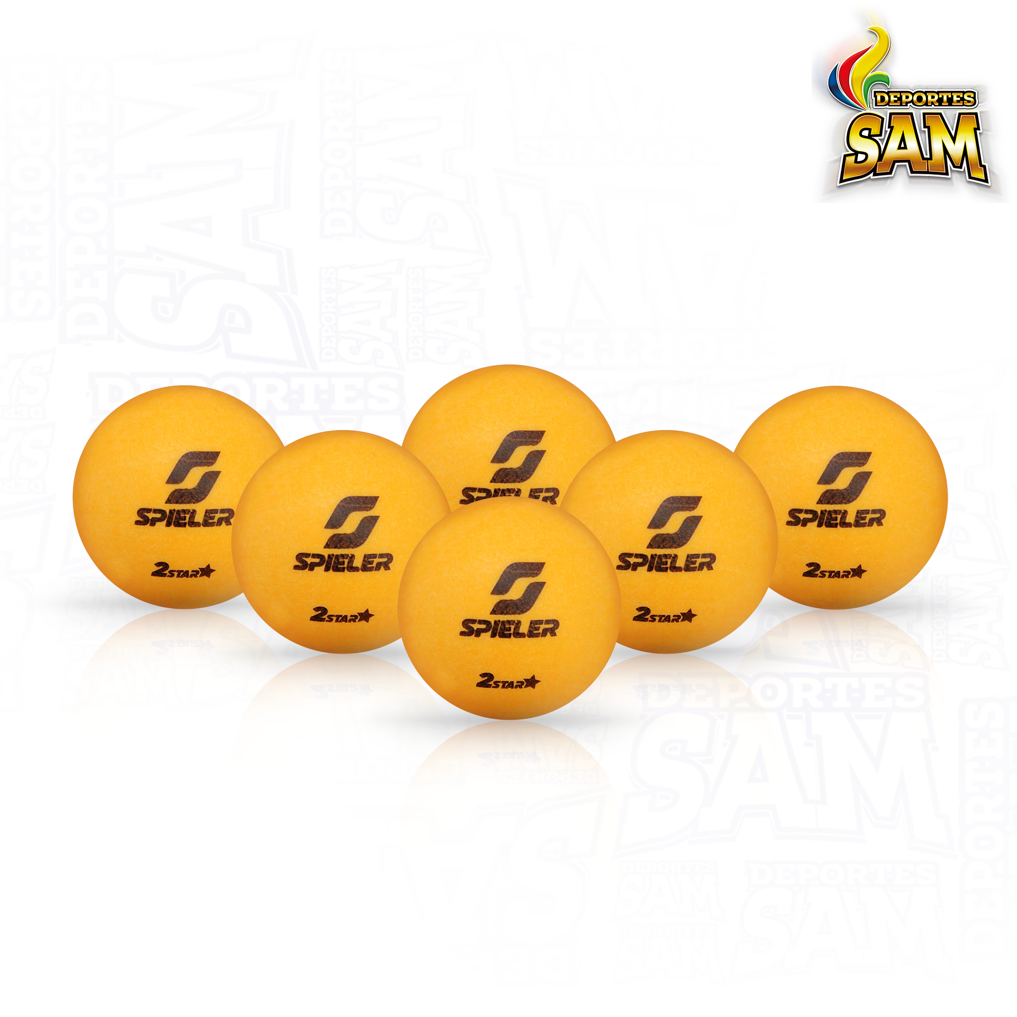 BOLA TENIS DE MESA SPIELER 2 ESTRELLAS X6