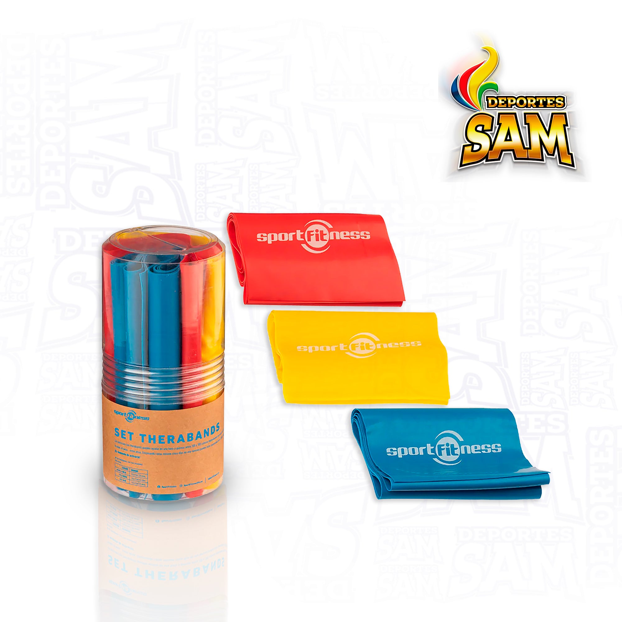 BANDA THERABAND ELASTICA LATEX (JGO X 3) SPORTFITNESS