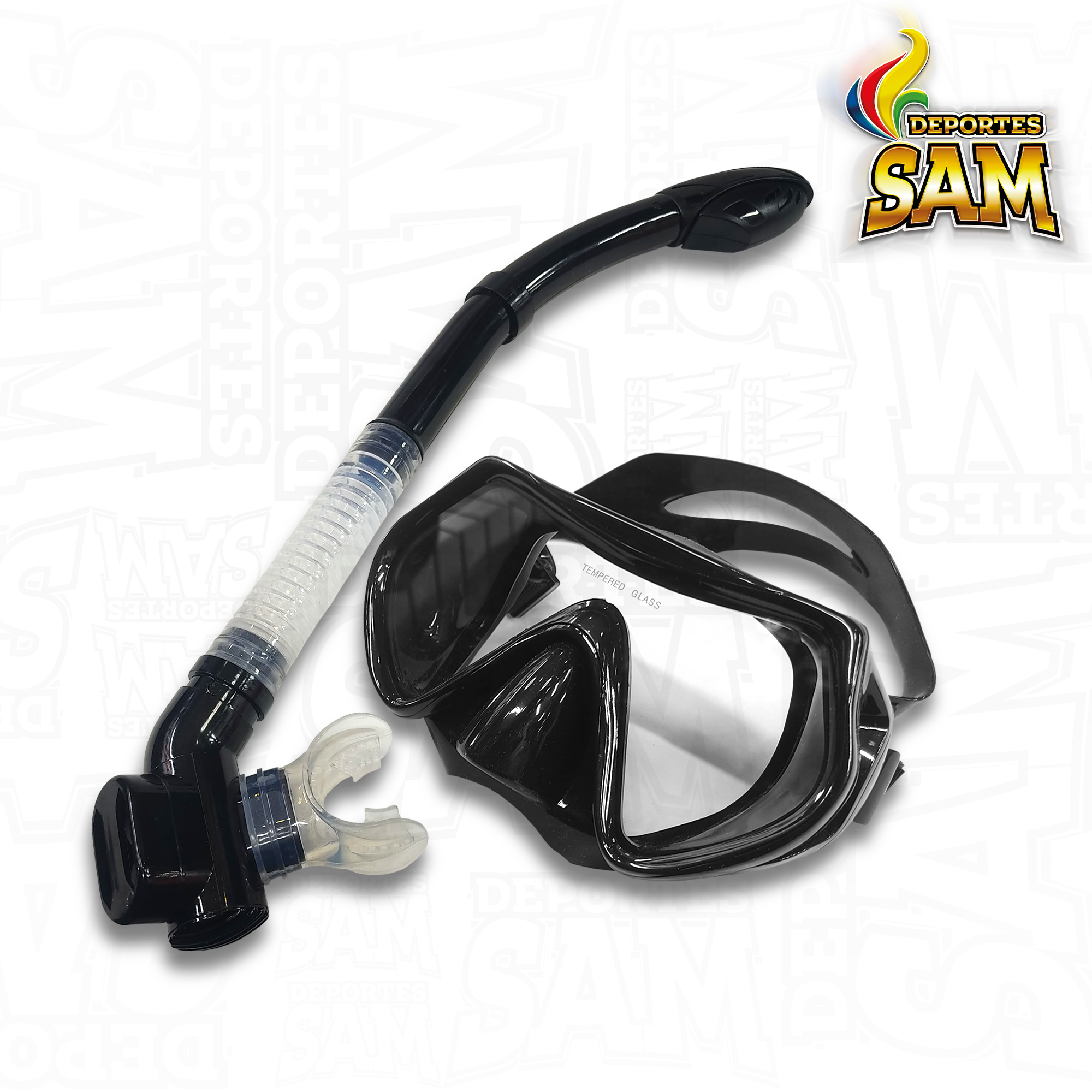 SET CARETA SNORKEL WONDER TEMPERED GLASS DOBLE VALVULA