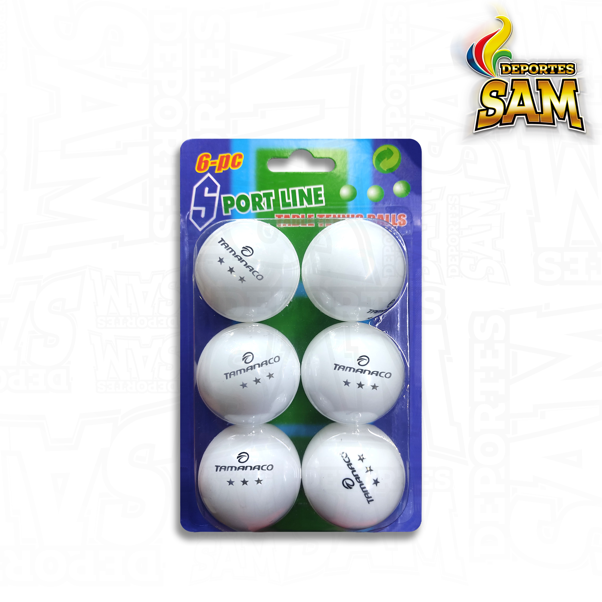 PELOTA PING PONG 3 ESTRELLAS X6 TAMANACO