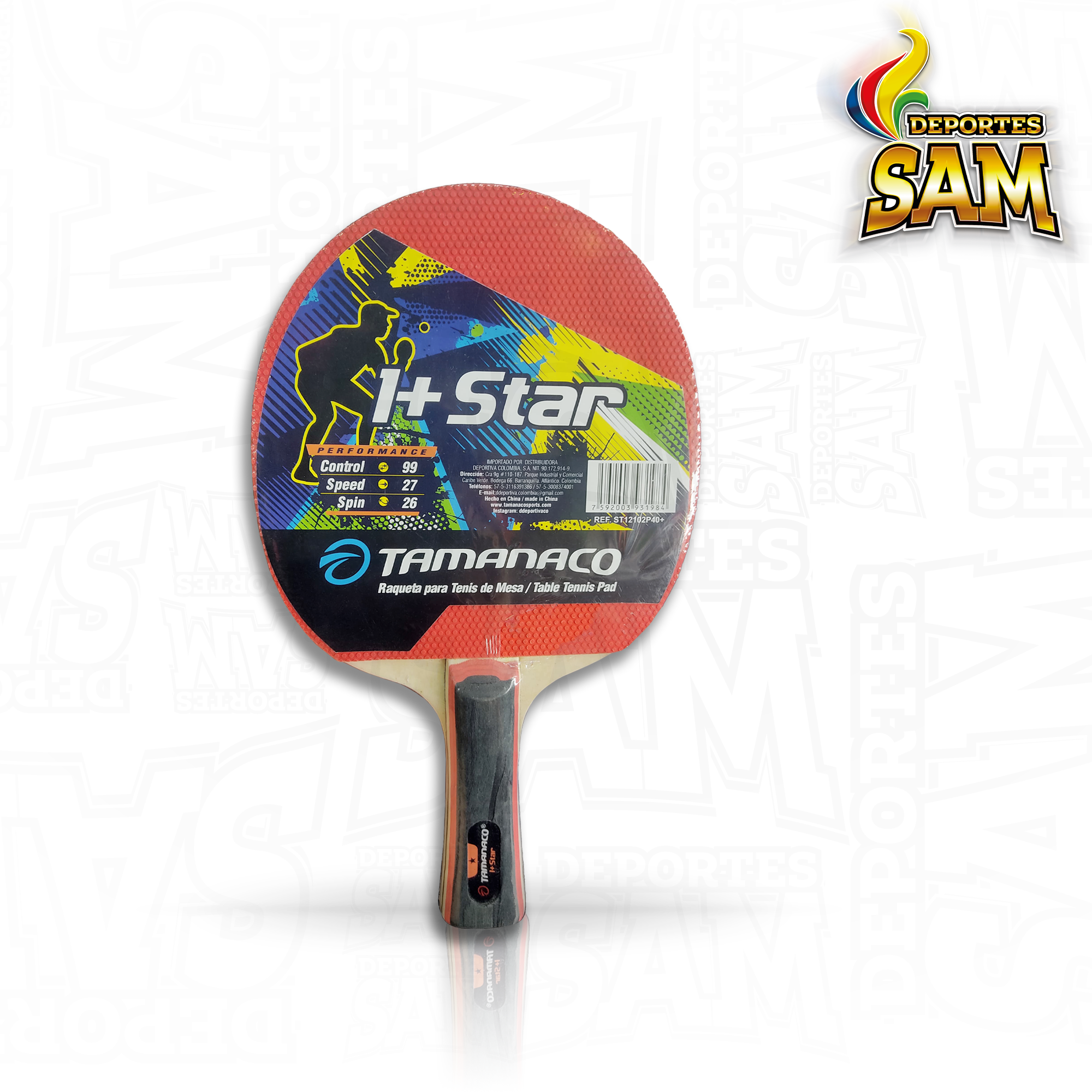RAQUETA PING PONG 1 ESTRELLA TAMANACO