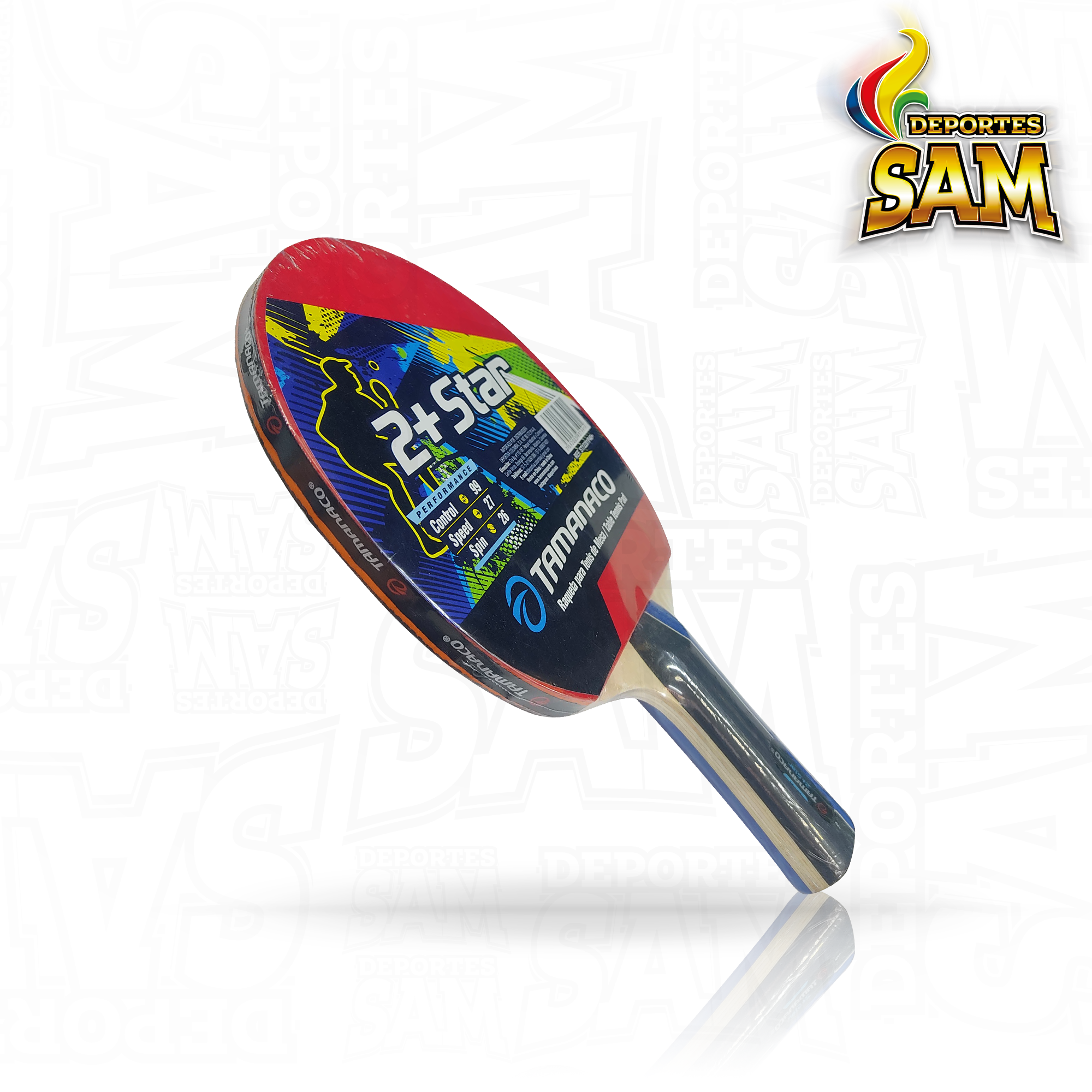 RAQUETA PING PONG 2 ESTRELLAS TAMANACO