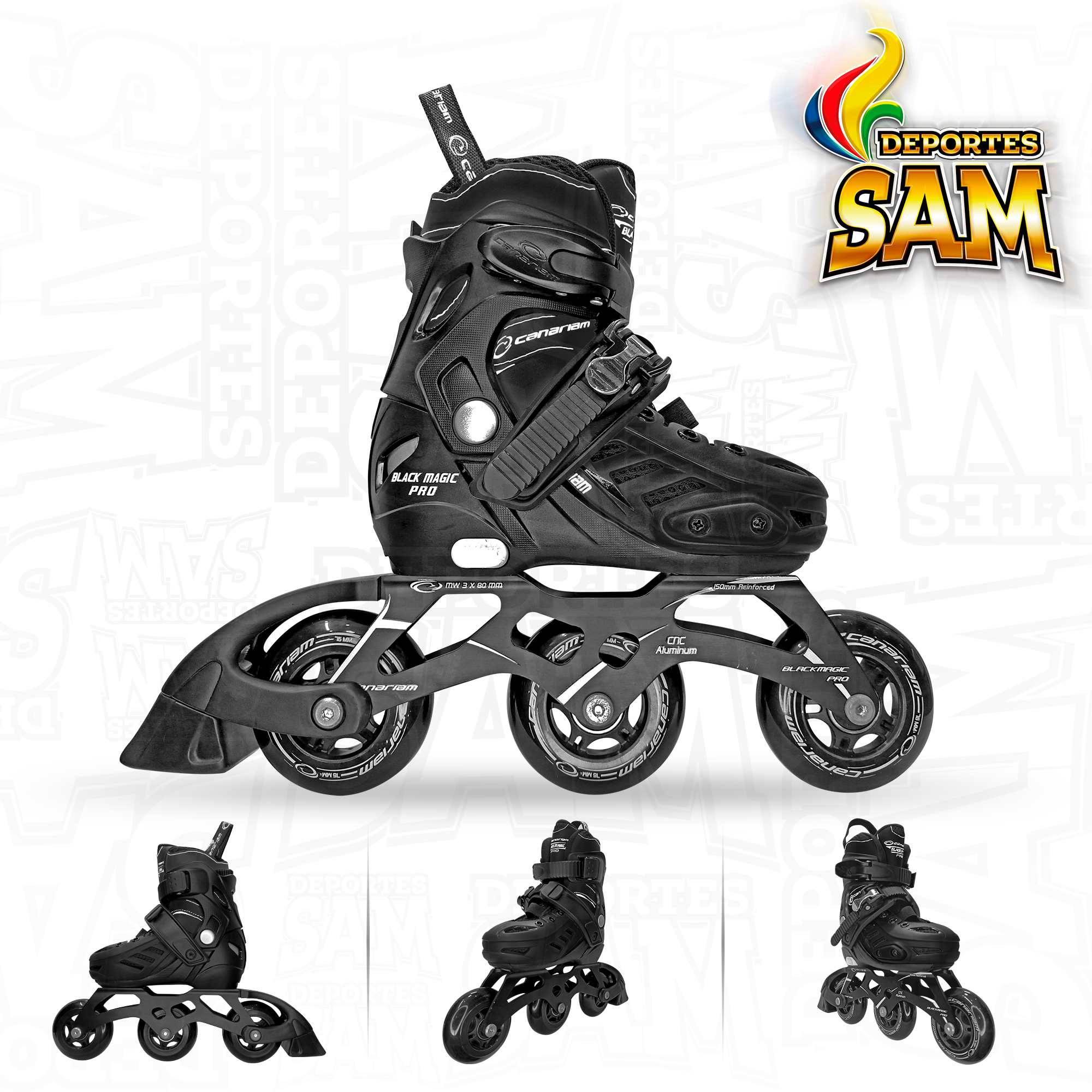 PATINES BLACK MAGIC PRO PLUS NEGRO CANARIAM