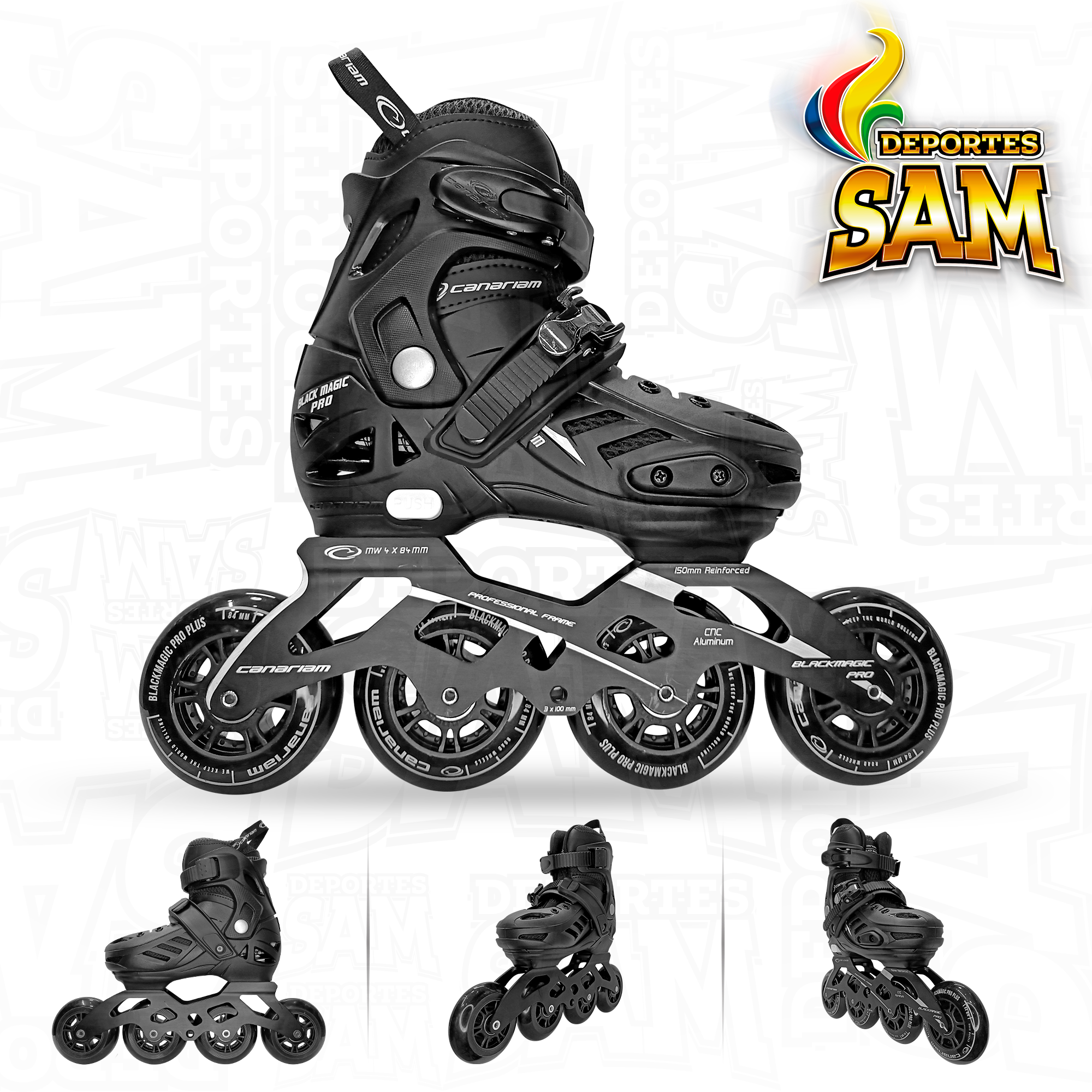 PATINES BLACK MAGIC PRO PLUS NEGRO CANARIAM